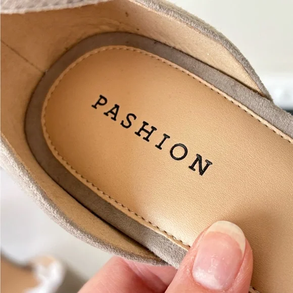 Pashion Footwear Beige Ankle Strap Heels - Picture 5 of 7